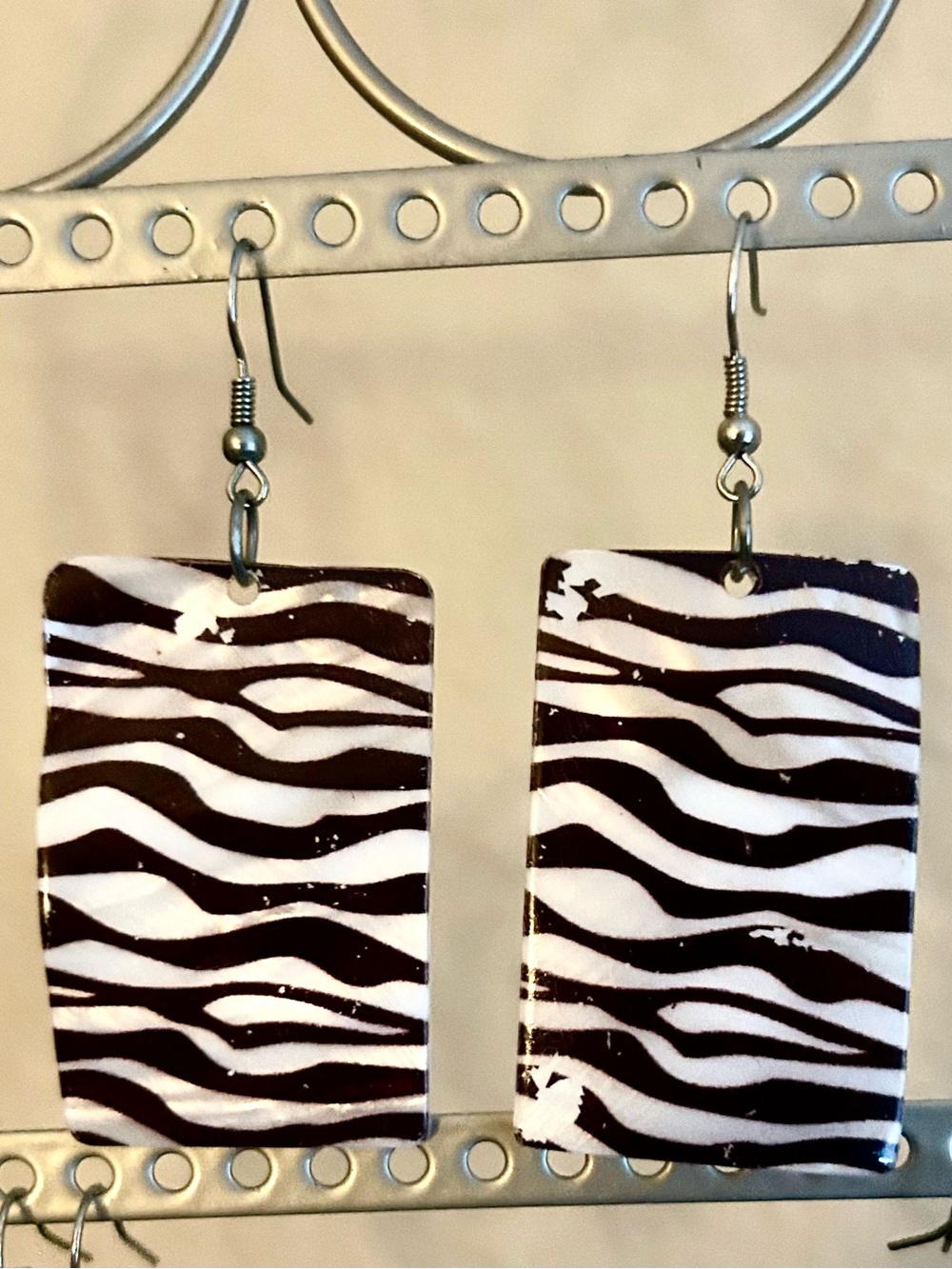 Black & White Zebra Stripe Earrings